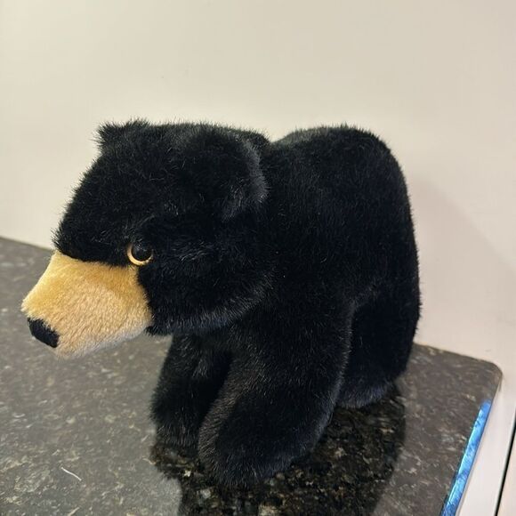 Dakin Black Bear Plush Collectable Soft Toy Animal 1990 Vintage Cute . Size 11” - Picture 3 of 9